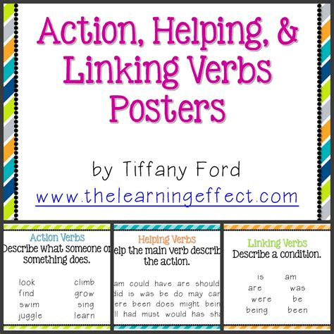 Helping vs. Linking Verbs | Worksheet | Education.com | Linking verbs